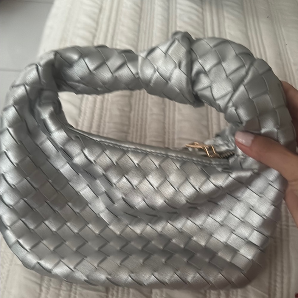 Silver Woven Handbag